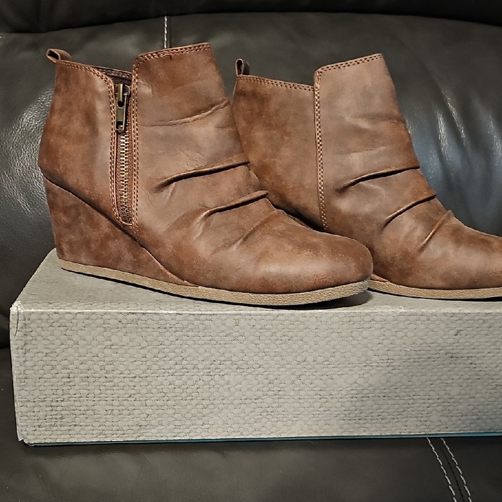 Brown Wedge Ankle Boots